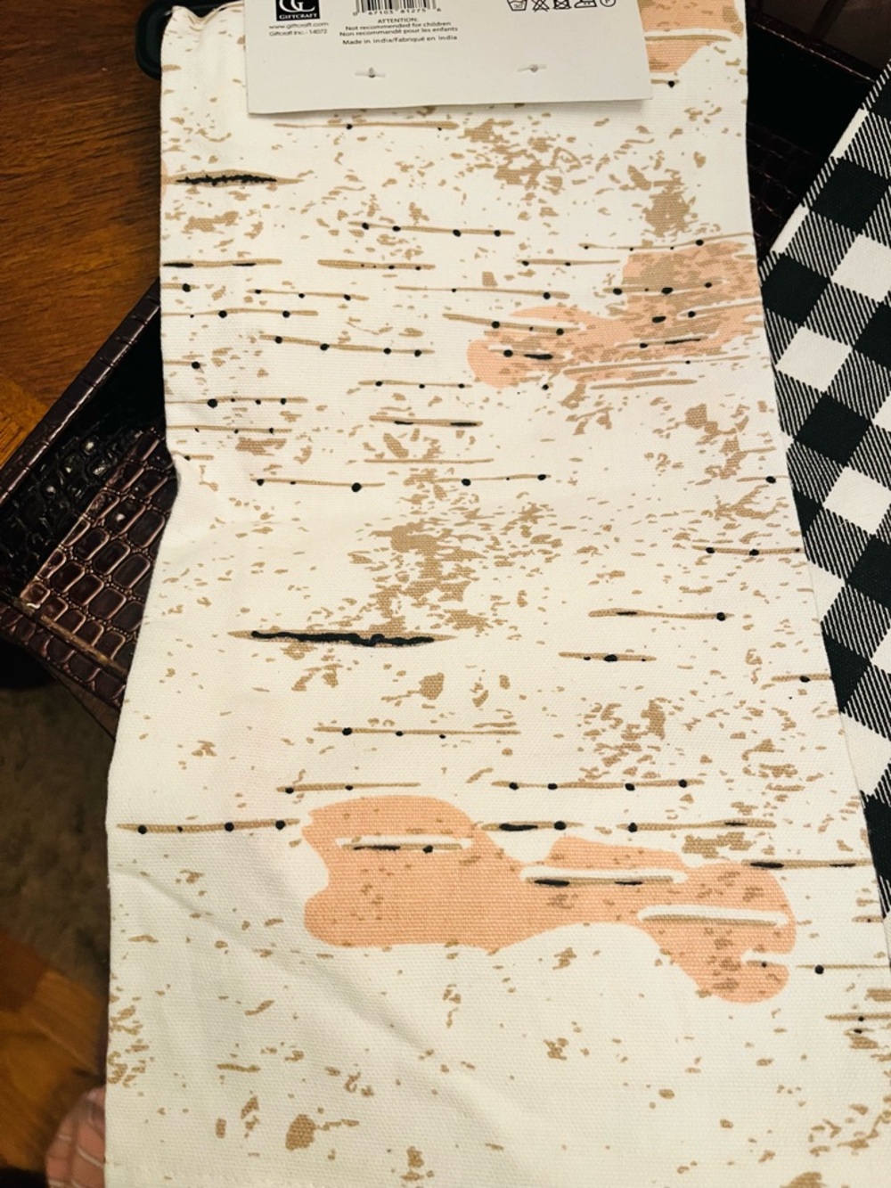 By the Lake Tea Towel Set in Black & Cream & Off-White Colors with Phrase (NWT) - Picture 5 of 10